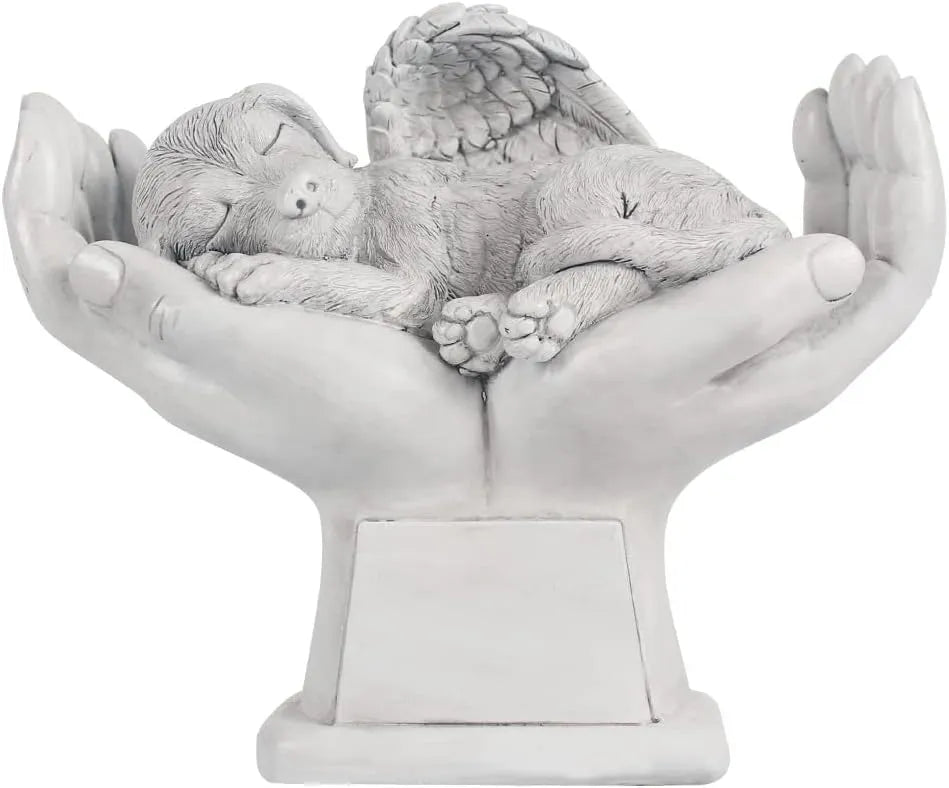 Bathouse Dog Pet Memorial Angel Statue Stone