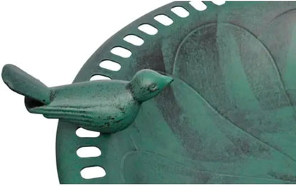 Bathouse Bird Bath with Decorative Bird - Weather-Resistant Plastic