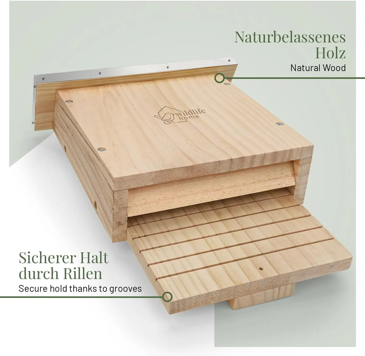 Bathouse Large Heavy Bat Box with Bark Roof According to NABU