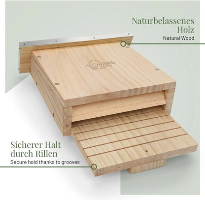 Bathouse Large Heavy Bat Box with Bark Roof According to NABU