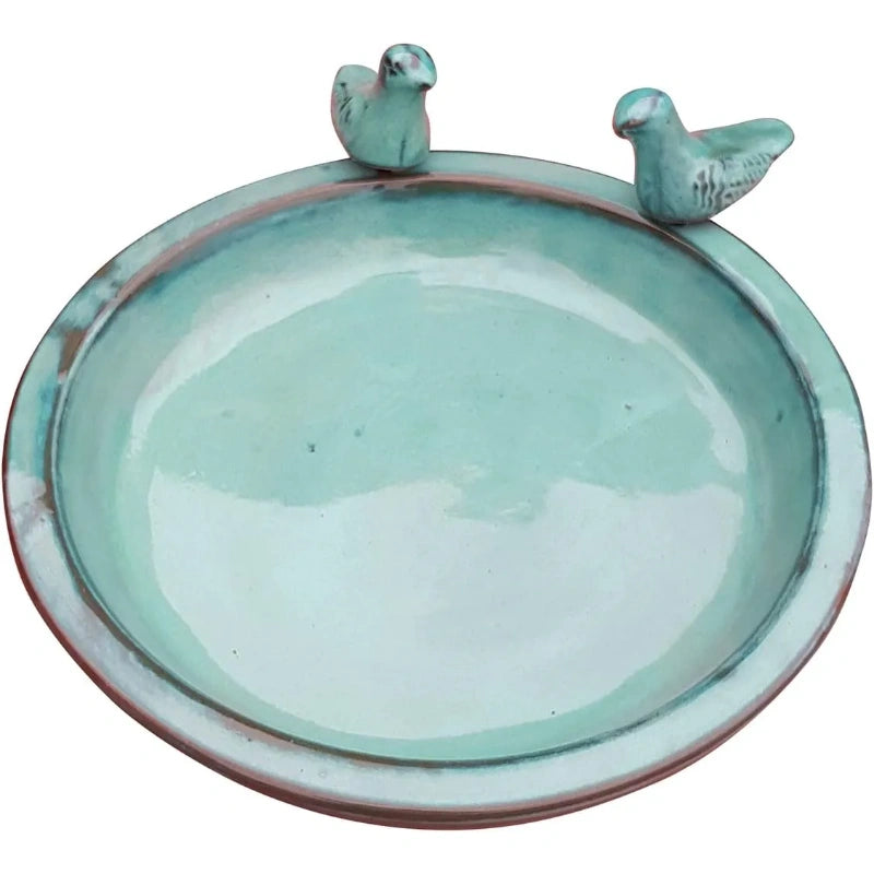 Bathouse Plus Bird Bath with Birds