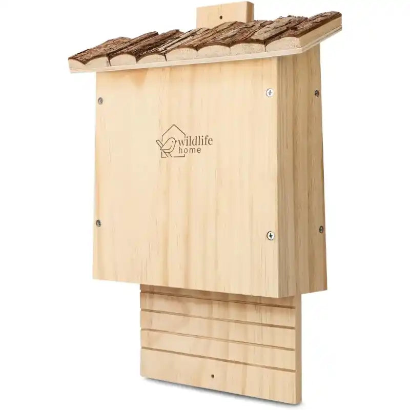 Bathouse Large Heavy Bat Box with Bark Roof According to NABU