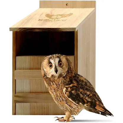 Bathouse Owl House with Solid Wood - Easy to Hang