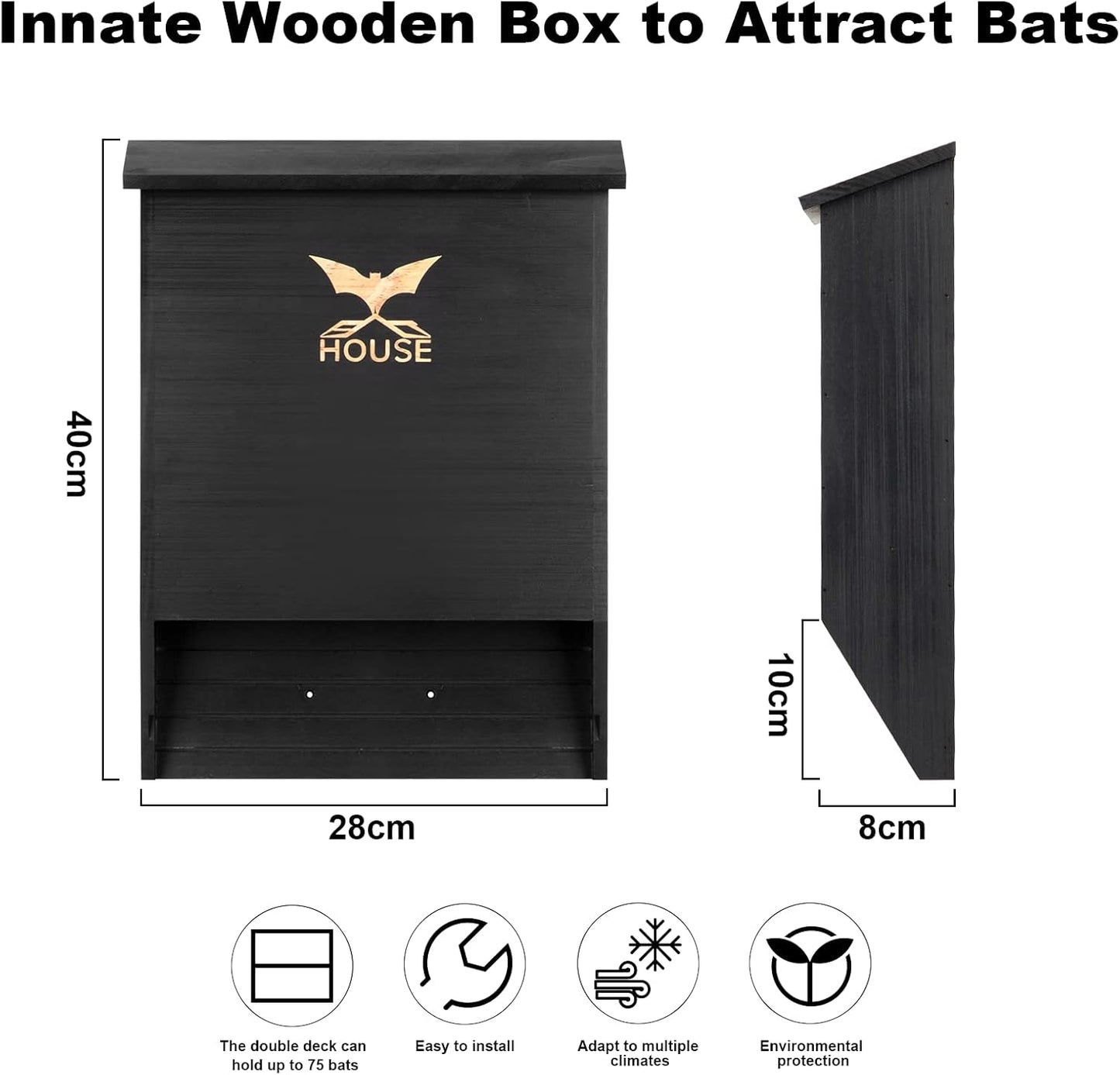 2-Chamber Bat Box for Outdoor and Tree