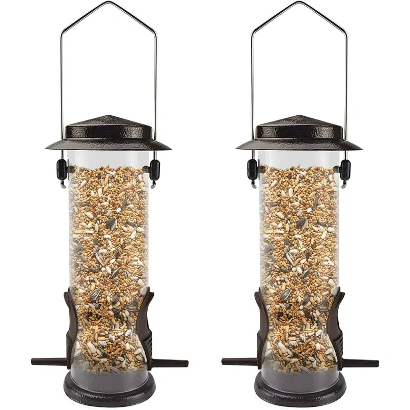 Bathouse Feeding Column, Bird Feeder with 2 Feeder Stands