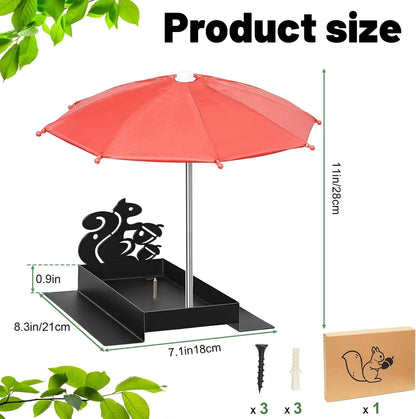 Bathouse Metal Squirrel Feeder with Umbrella