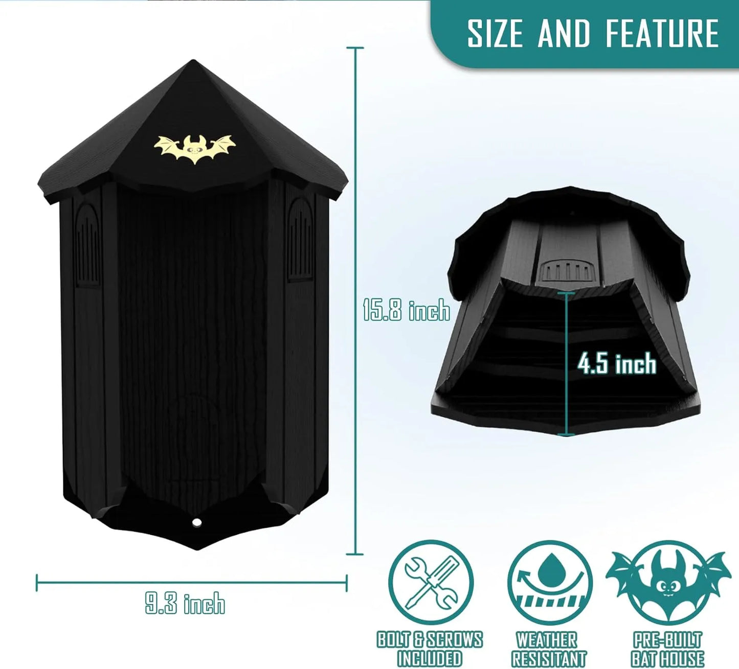 Bathouse Outdoor Bat Box Large 3-chamber box