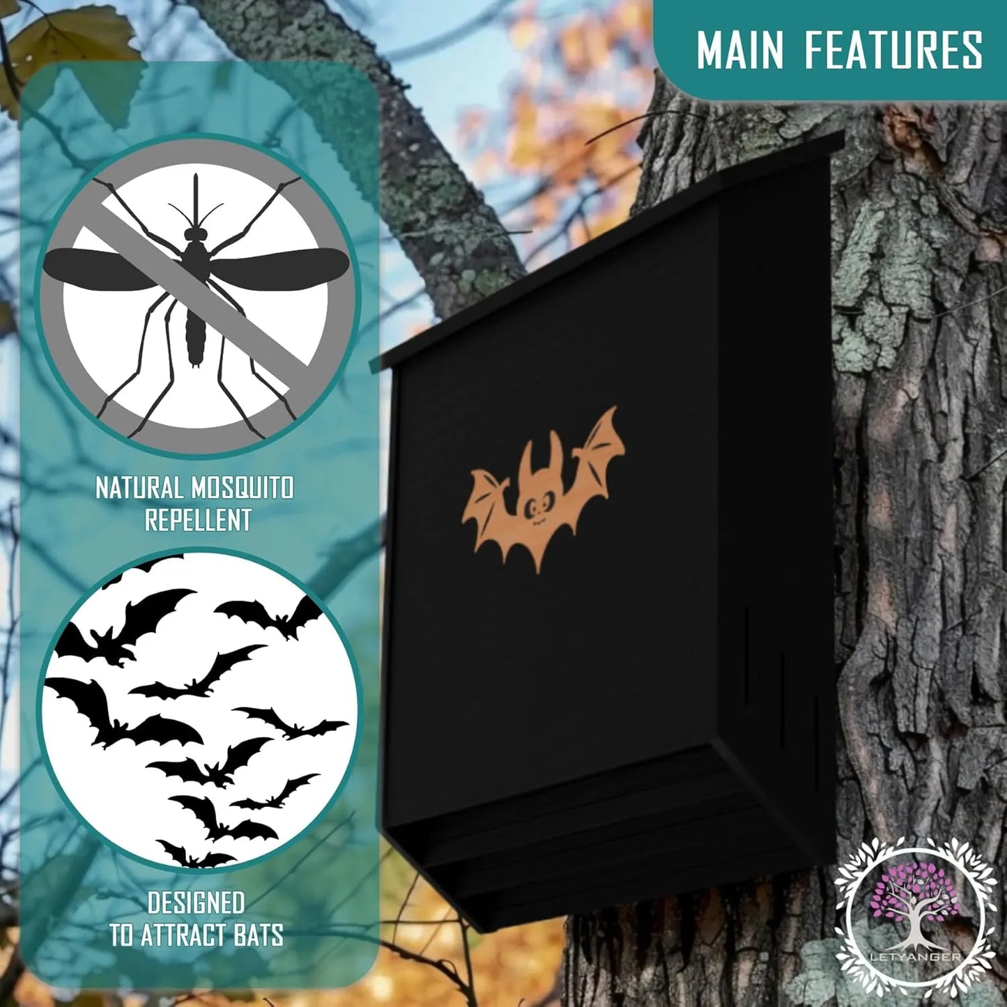 Large Three-Chamber Outdoor Bat House