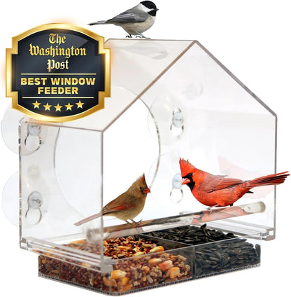 Bathouse Premium Clear Plastic Window Bird Feeder for Outside