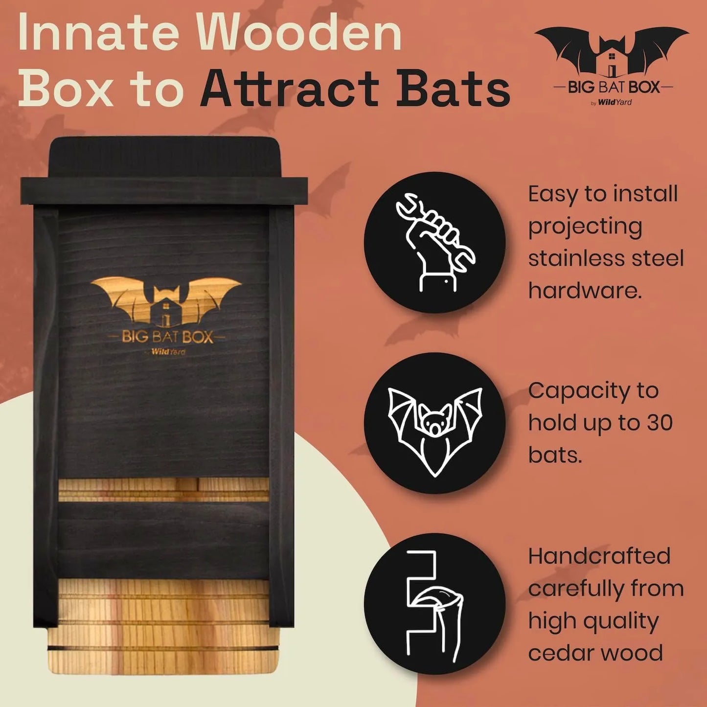 Bathouse Bat House for Outdoors - The Complete Bat Box for Outdoor Use