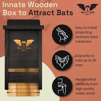 Bathouse Bat House for Outdoors - The Complete Bat Box for Outdoor Use