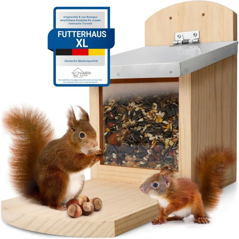 Bathouse Squirrel Feeder with Metal Roof