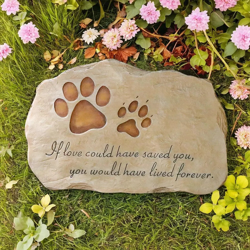 Bathouse Dog or Cat for Garden Backyard Marker Grave Tombstone