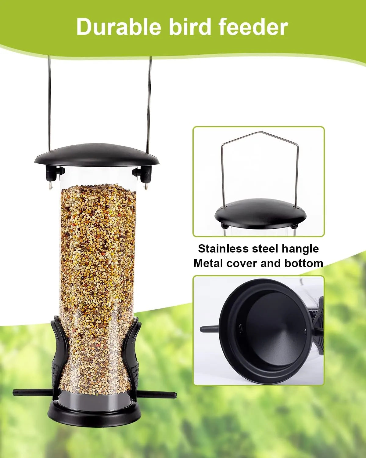 Bathouse Feeding Column, Bird Feeder with 2 Feeder Stands