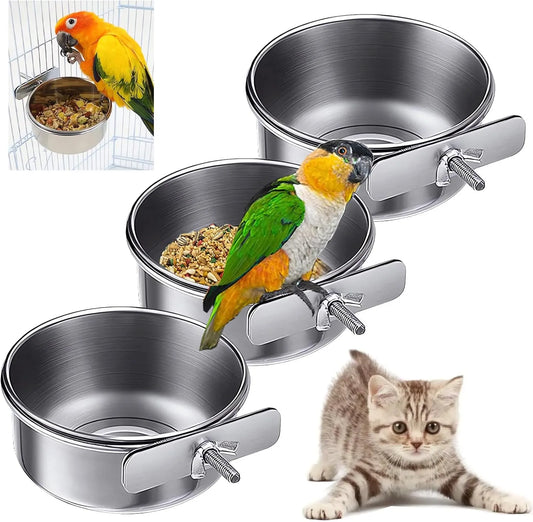 Bathouse 3 Stainless Steel Bird Feeding Dish Cups