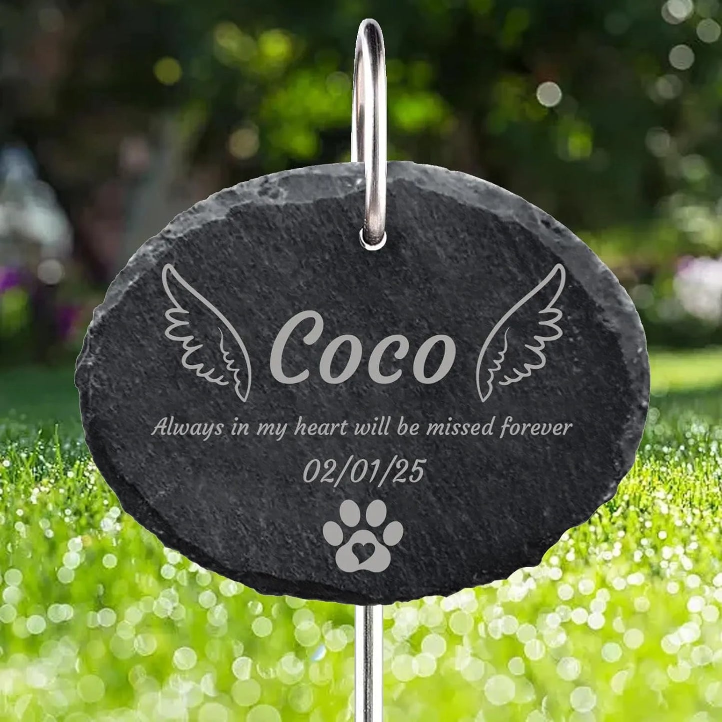 Bathouse Gravestone Dog Cat Pet with Hook Stake