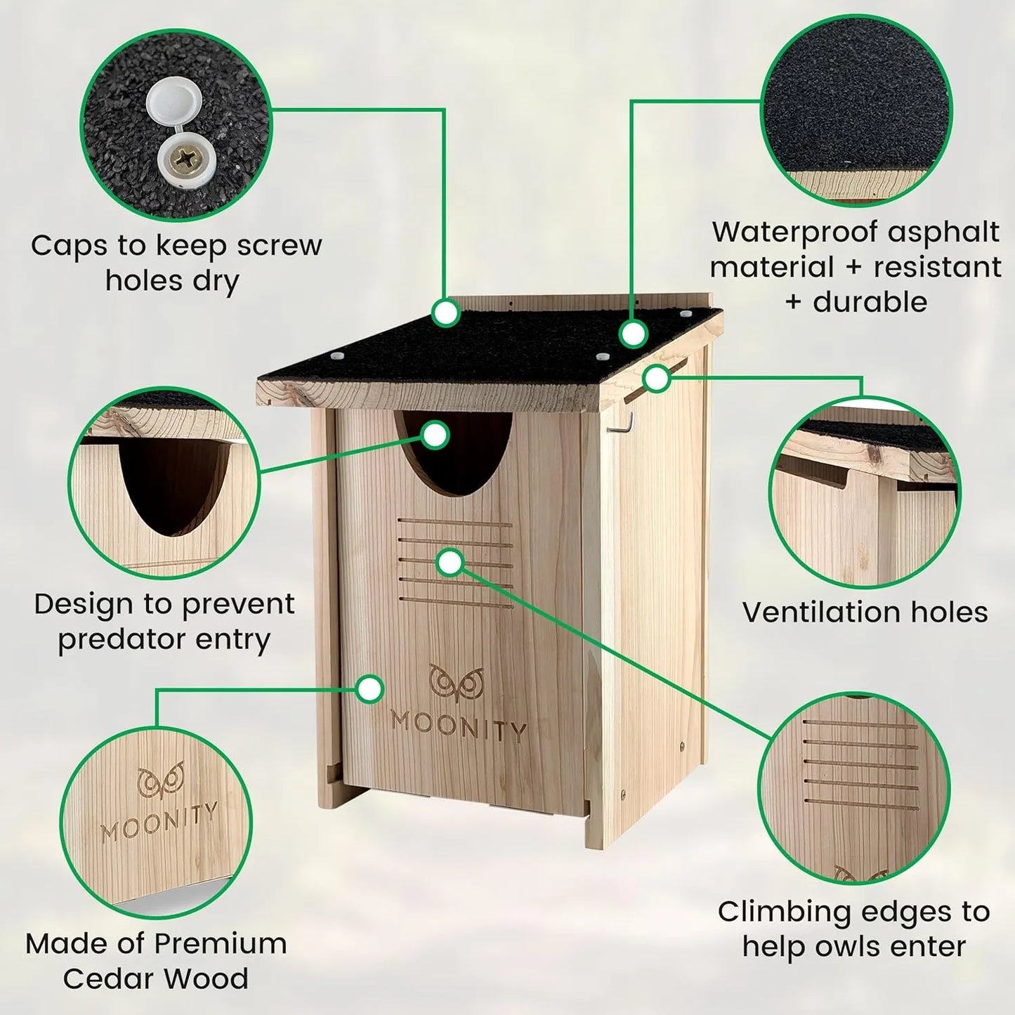 Bathouse Outdoor Waterproof Owl Box