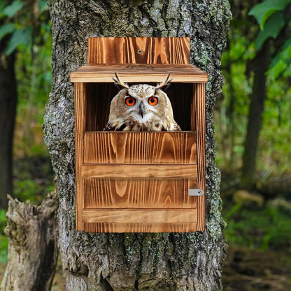 Bathouse Owl House Pygmy-Owl Box Handmade wooden nesting box