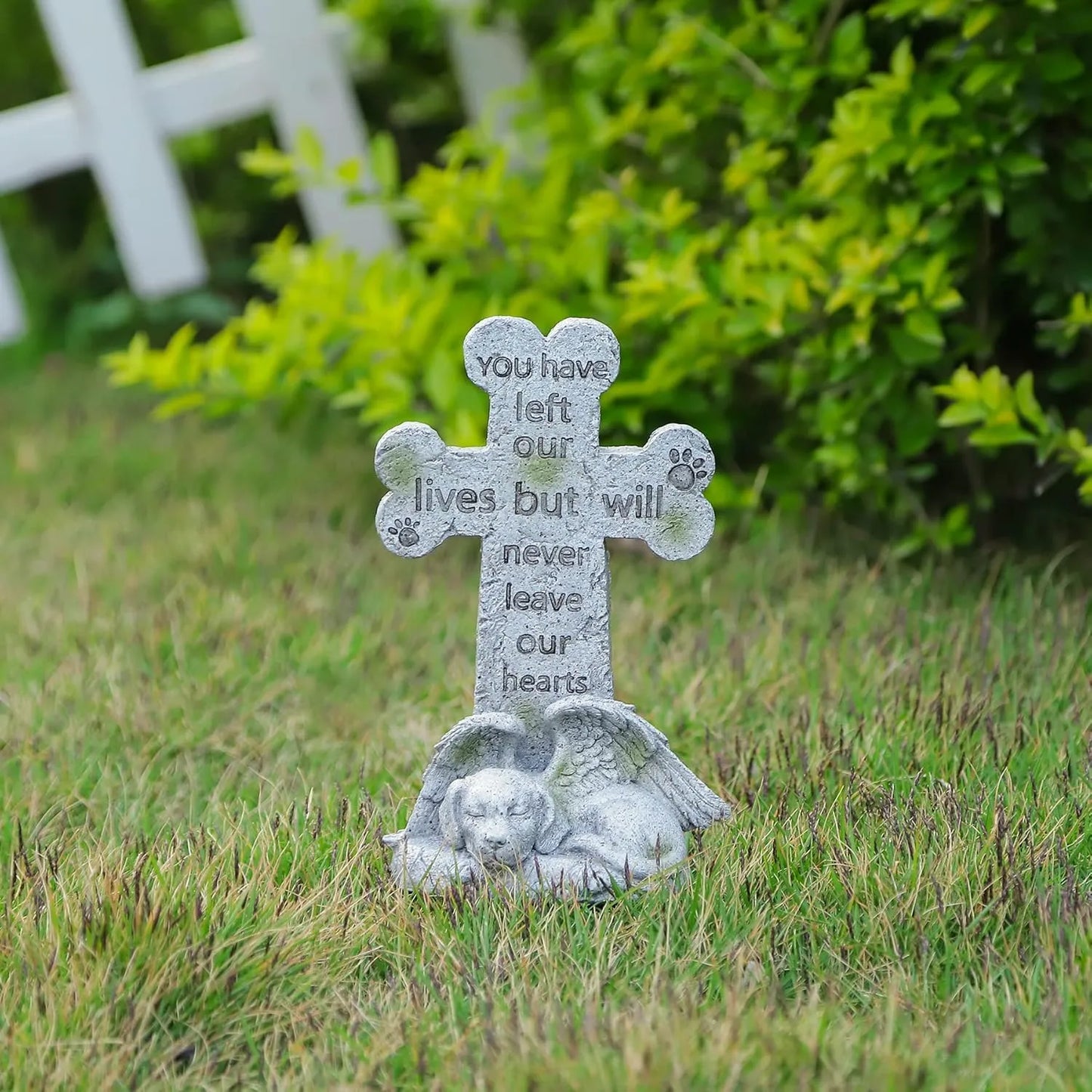 Sleeping Dog Angel Cross Dog Tombstone