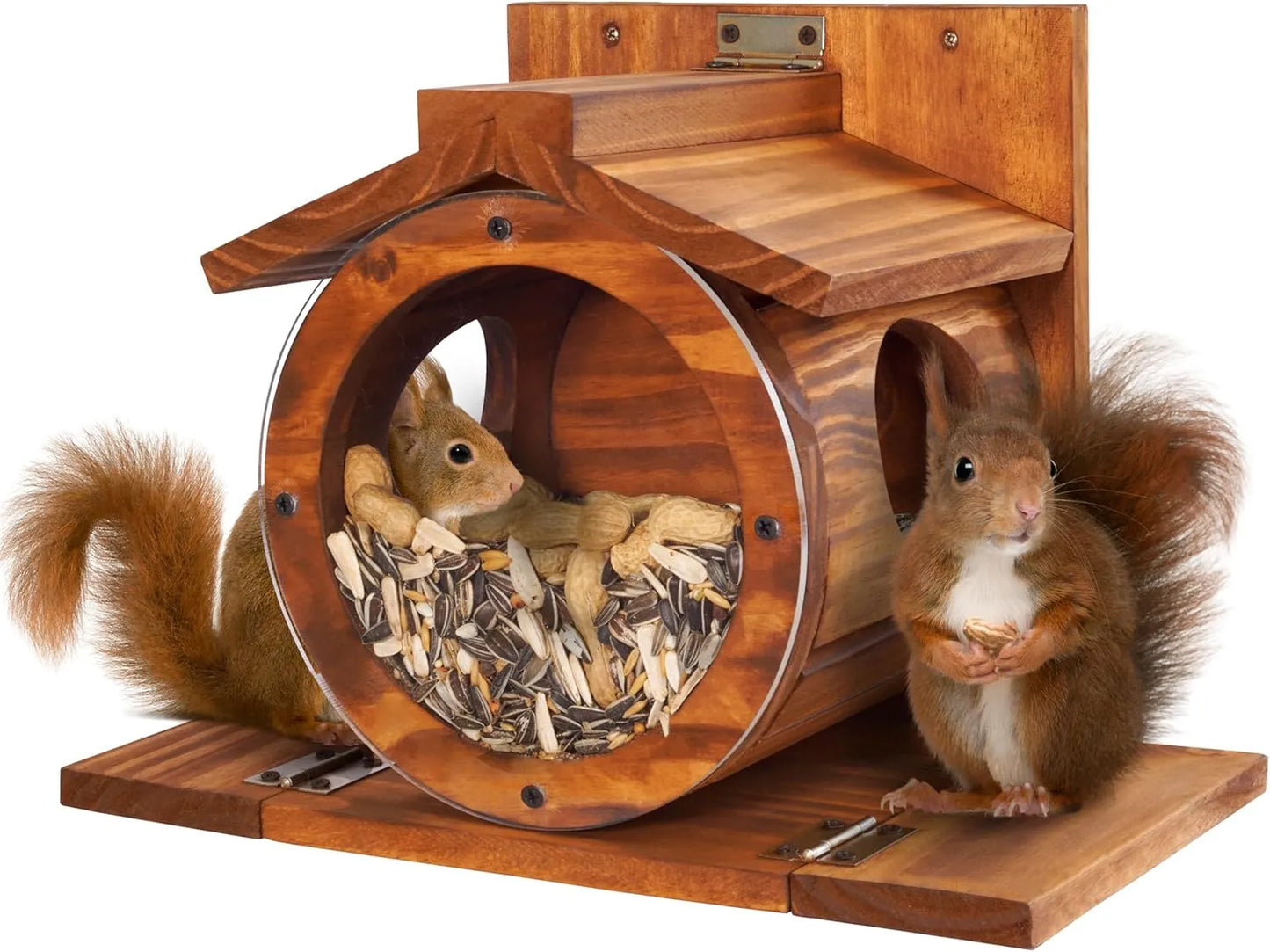 Bathouse Wood Squirrel Feeder, Squirrel Feeders for Outside Winter