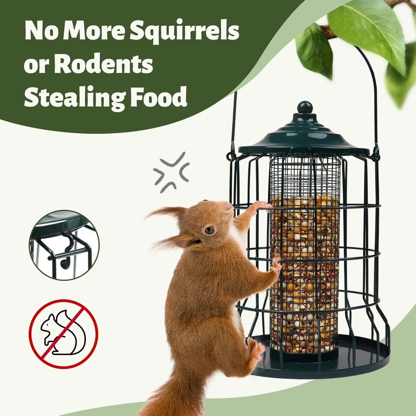 Bathouse Wild Bird Feeder Squirrel Proof for Outdoors Hanging