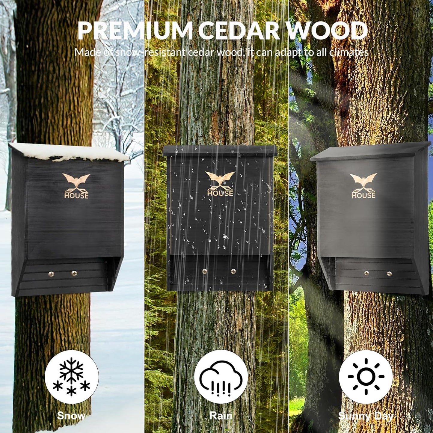 2-Chamber Bat Box for Outdoor and Tree