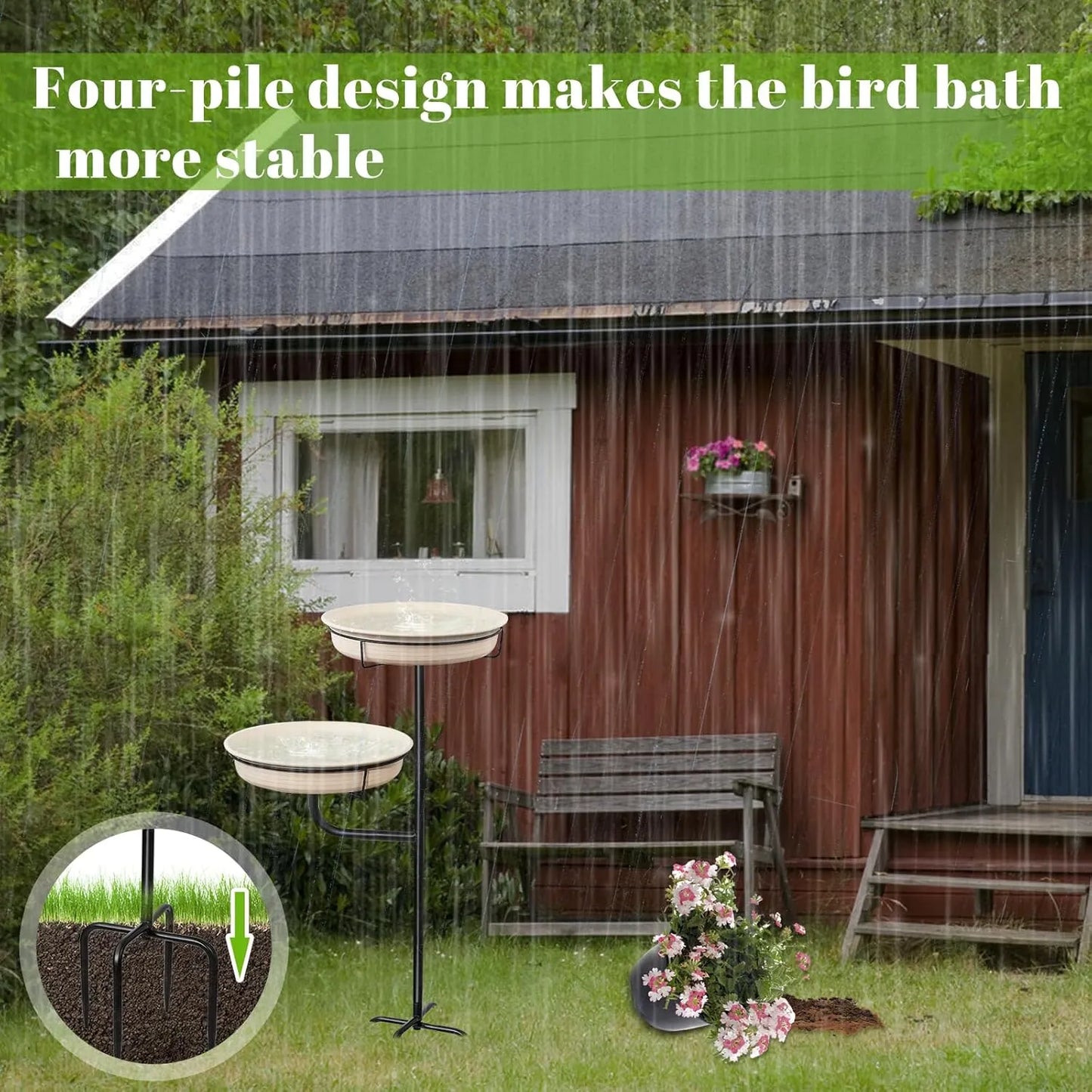 Bathouse Freestanding Birdbaths Bowl Outdoor