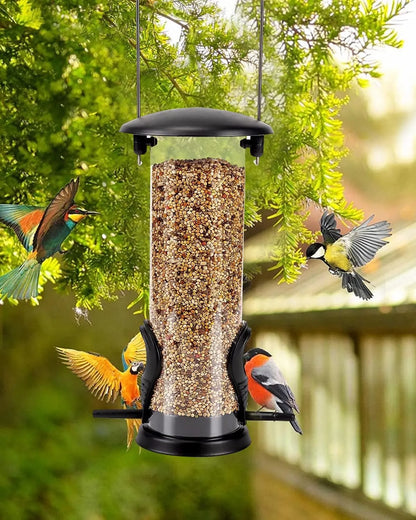 Bathouse Feeding Column, Bird Feeder with 2 Feeder Stands