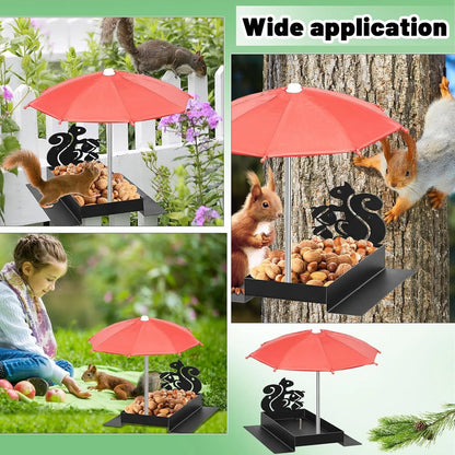 Bathouse Metal Squirrel Feeder with Umbrella