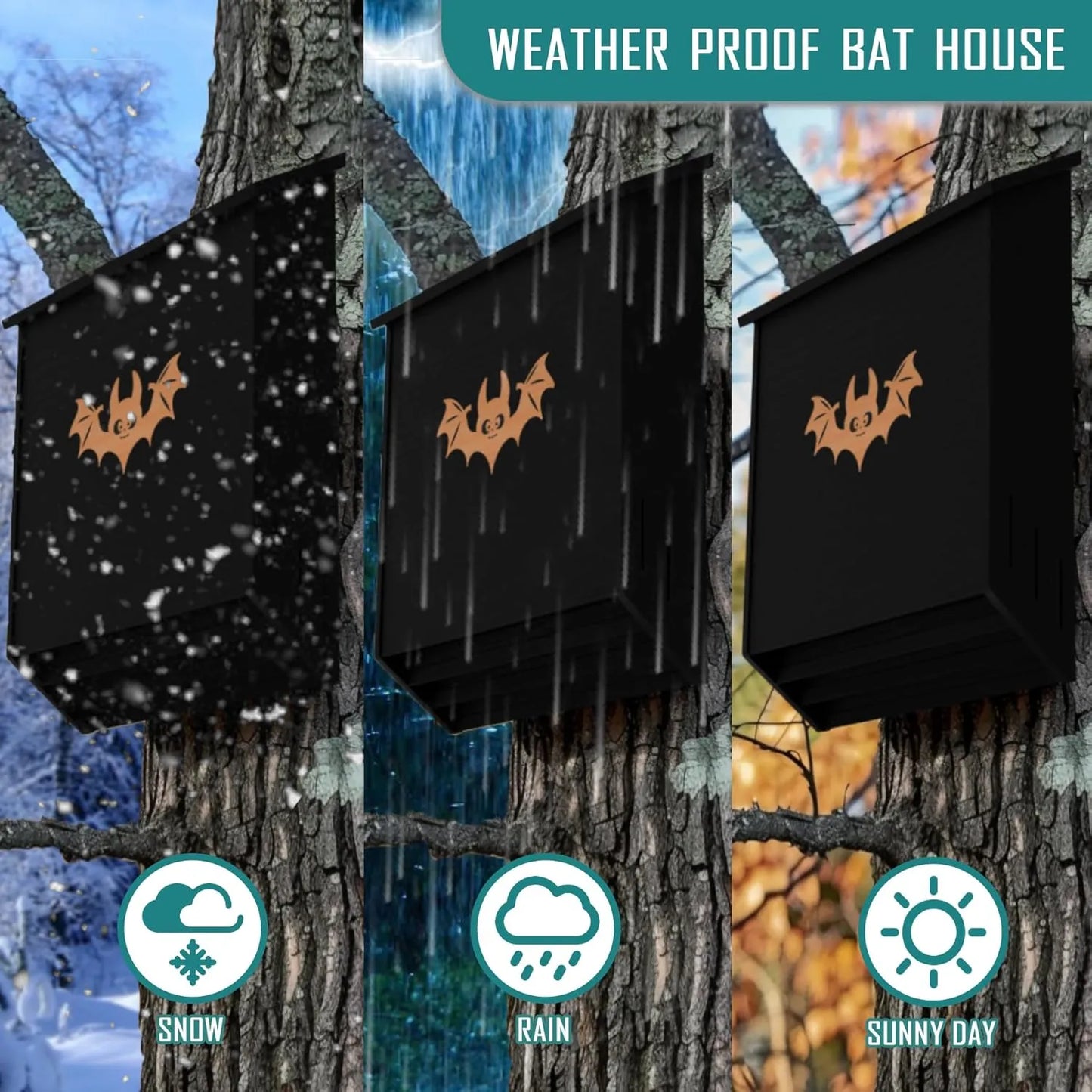 Large Three-Chamber Outdoor Bat House