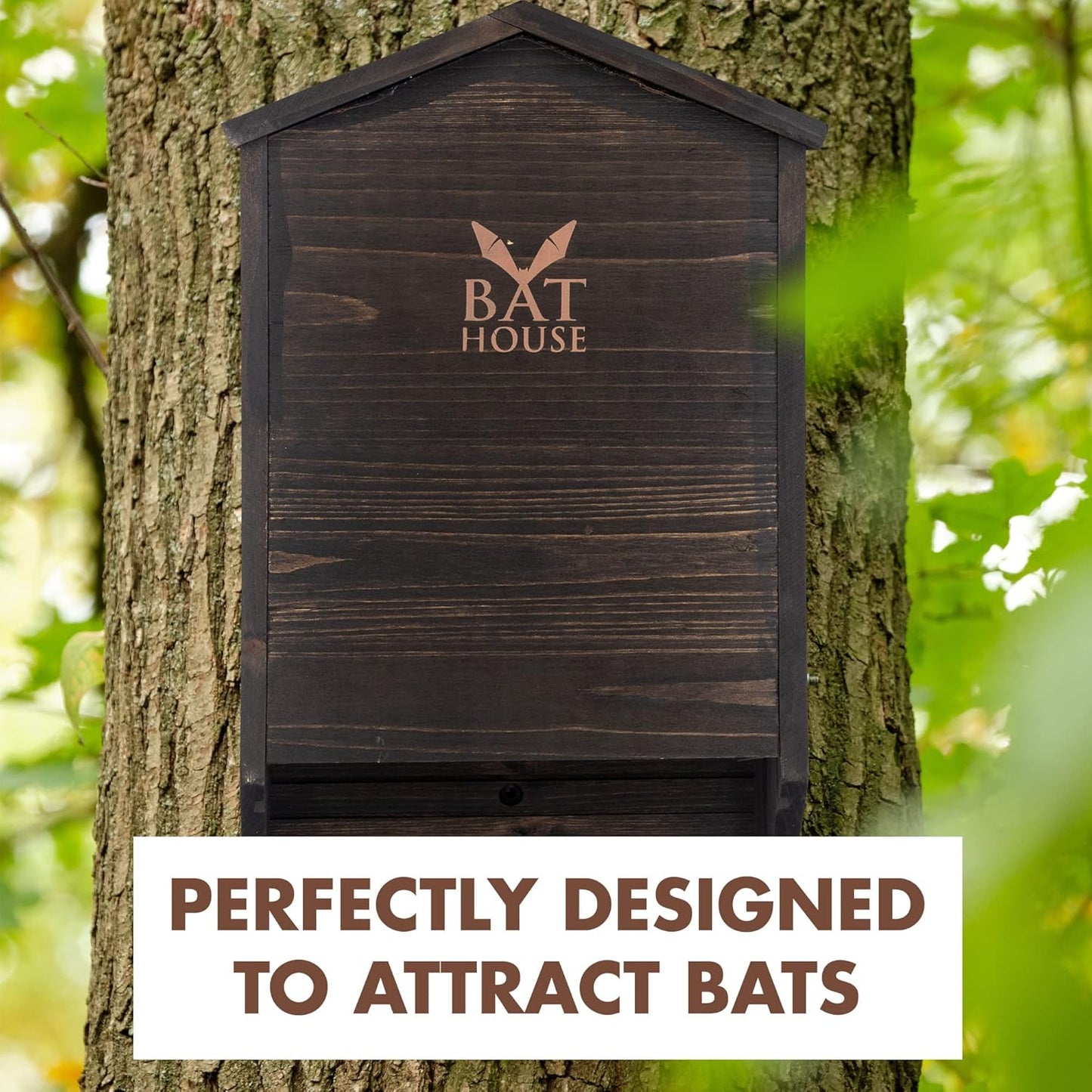 Easy to hang outdoor large double chamber wooden bat house