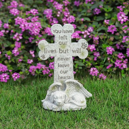 Sleeping Dog Angel Cross Dog Tombstone