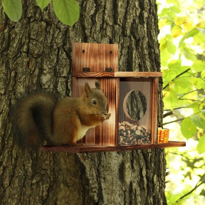 Bathouse Squirrel Feeder Wooden 2 Entrance