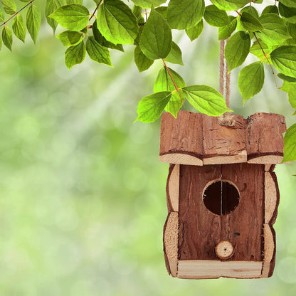 Bathouse Mini Hanging Bird House, Decoration, Untreated Wood